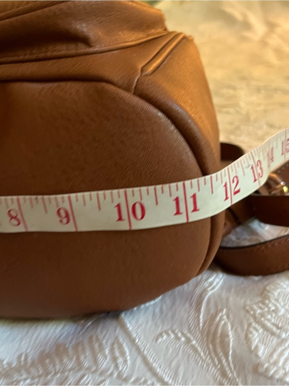 LC Lauren Conrad Brown Faux Leather Heart Charm Backpack - Picture 9 of 10